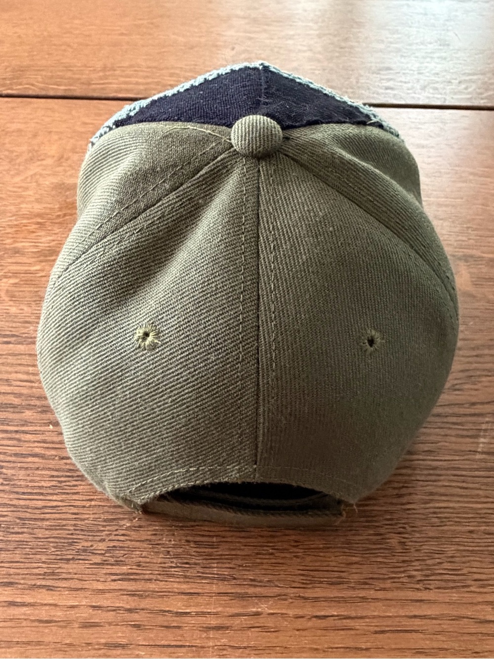 Hand-Embroidered Olive Green Baseball Cap - Picture 9 of 9